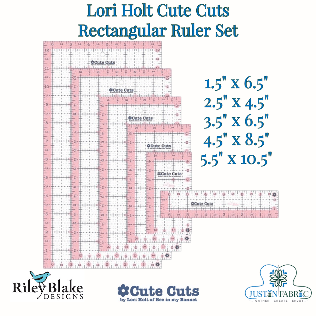 Lori Holt Cute Cuts Rectangular Ruler Set | Riley Blake Designs -STRU-6020 - Justin Fabric!