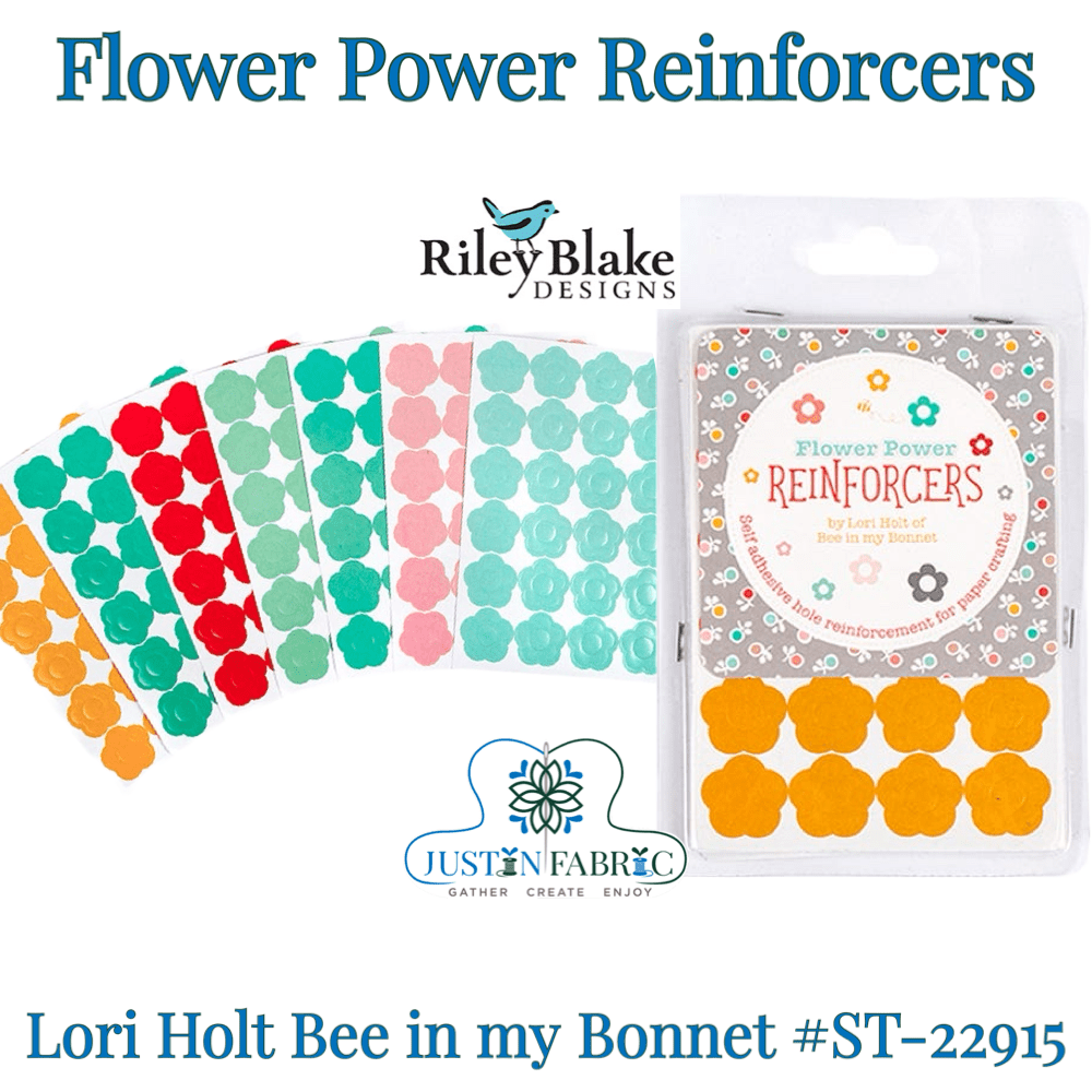 Lori Holt Flower Power Reinforcers My Happy Place Bee in my Bonnet #ST-22915 -ST-22915 - Justin Fabric!