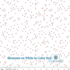 Blossoms on White Red Yardage | SKU: C730-RED -C730-RED - Justin Fabric!