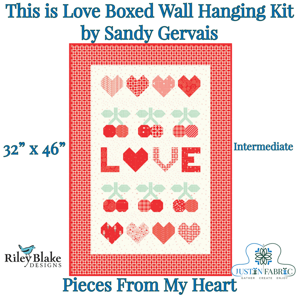 This is Love Boxed Quilt Kit featuring I Love Us by Sandy Gervais | Riley Blake Designs -KT-13960 - Justin Fabric!