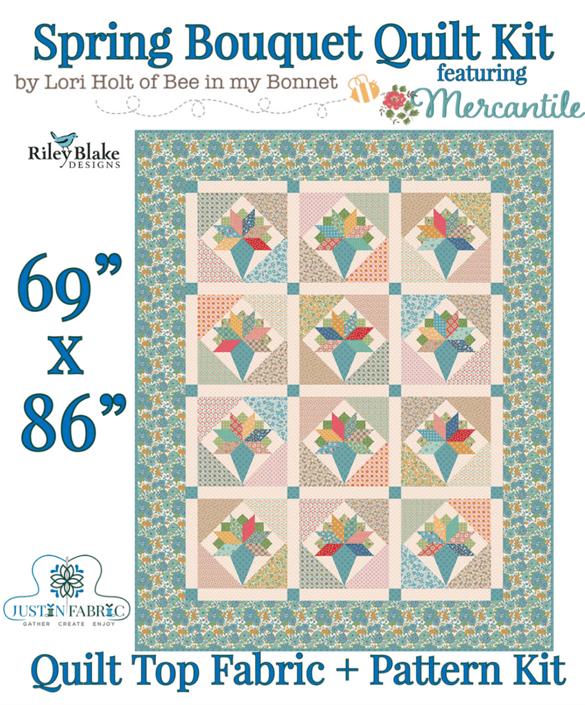 Spring Bouquet Quilt Kit by Lori Holt | Pre-order (Dec 2023) -KT-SPRINGBQT-FAB - Justin Fabric!