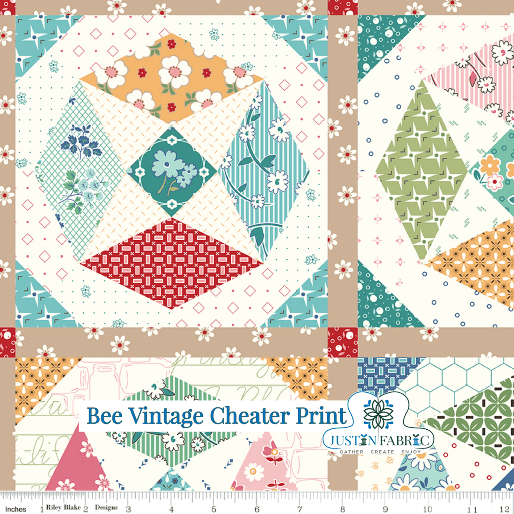 Bee Vintage Cheater Print Yardage | SKU: CH13091-CHEATER -CH13091-CHEATER - Justin Fabric!