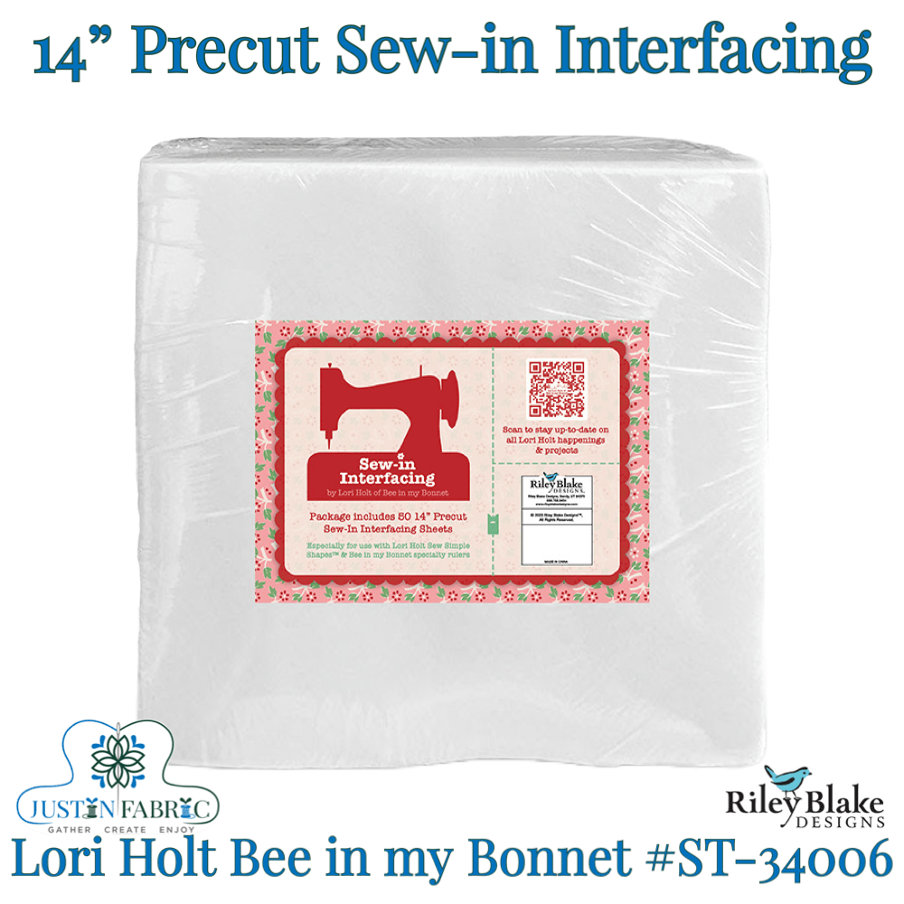 Lori Holt 14" Precut Sew-in Interfacing (50) Square Sheets | Riley Blake Designs -ST-34006 - Justin Fabric!