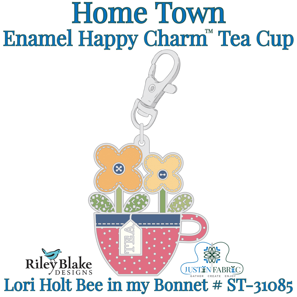 Lori Holt Happy Tea Cup Happy Charm™ | Home Town Collection -ST-31085 - Justin Fabric!
