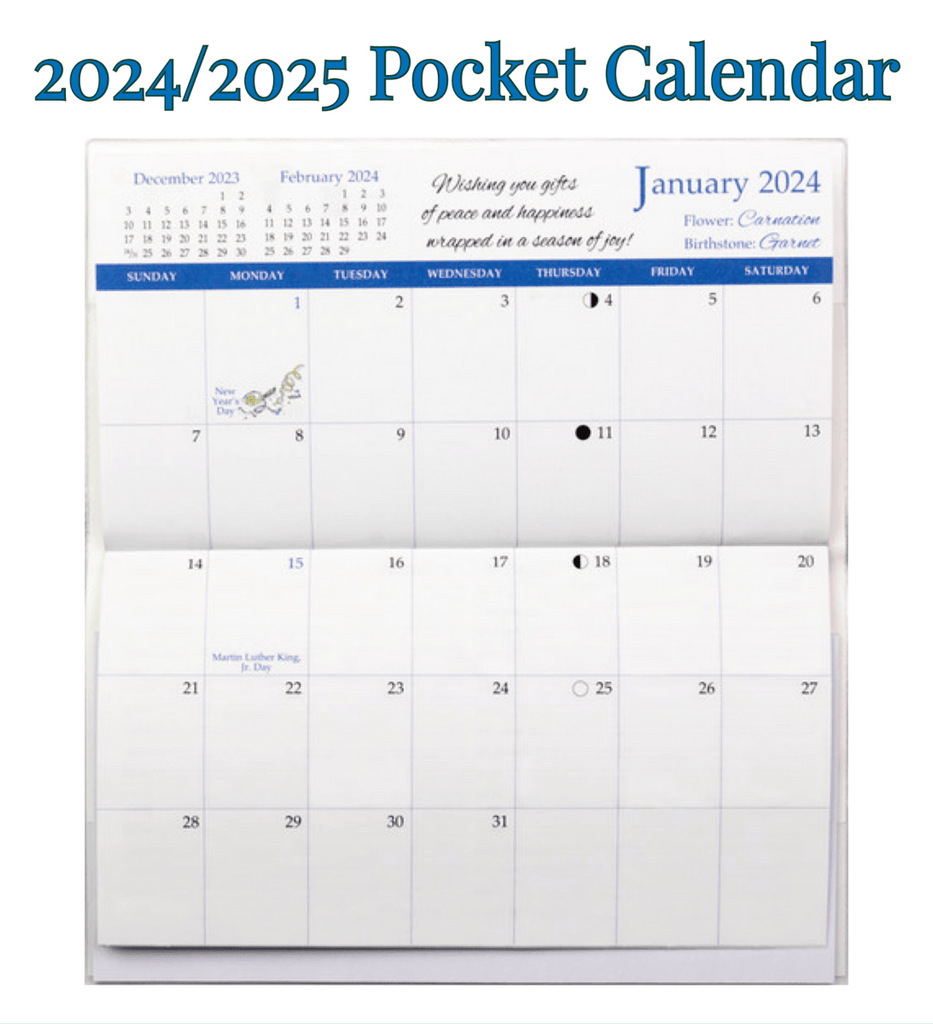 Two Year Pocket Planner 2024/2025 'My Soul Is Fed' by It Takes Two – Compact Organizer with Scratch Pad, Contacts, and Notes -MPP252 - Justin Fabric!