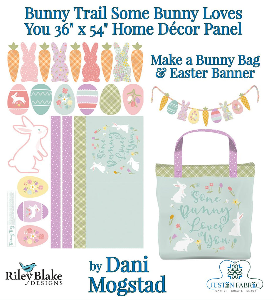 Bunny Trail Some Bunny Loves You 36" x 54" Home Décor Panel | SKU: HD14258-PANEL - Justin Fabric!