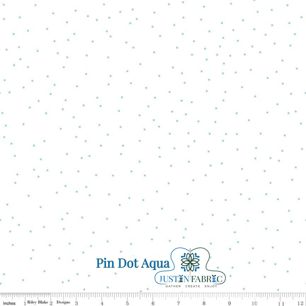 Pin Dot Aqua Yardage - Lori Holt | Riley Blake Designs SKU: C705-AQUA -C705-AQUA - Justin Fabric!