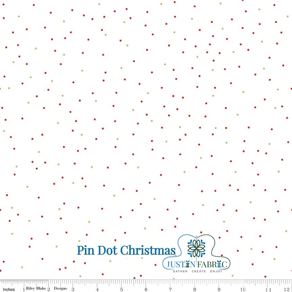 Pin Dot Christmas Yardage - Lori Holt | Riley Blake Designs SKU: C705-CHRISTMAS -C705-CHRISTMAS - Justin Fabric!