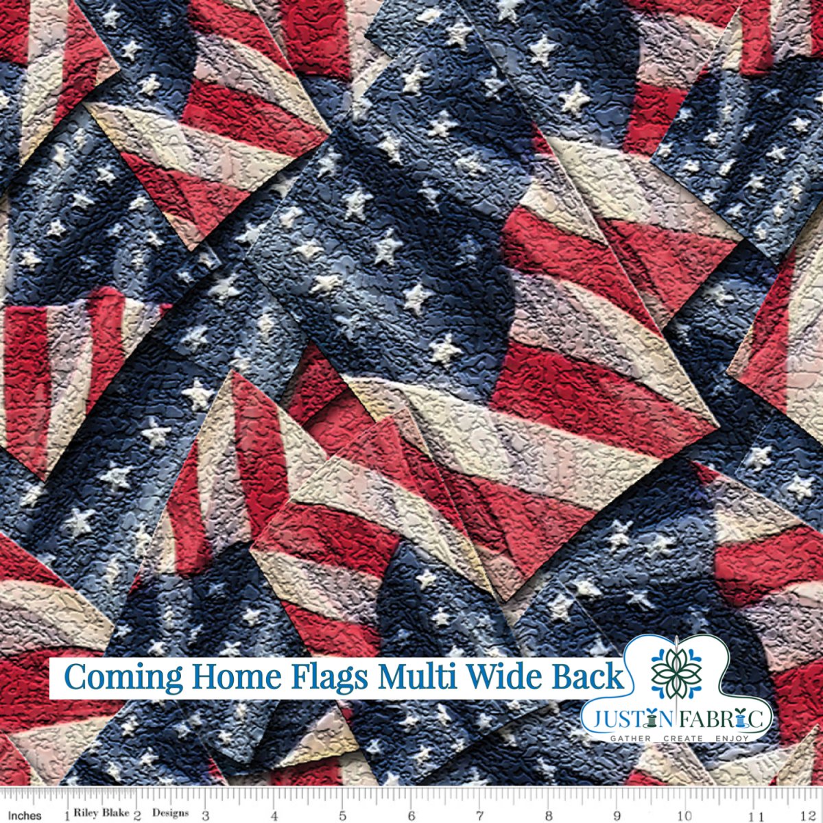Coming Home Flags Multi Wide Back by Vicki Gifford| Riley Blake Designs, SKU: WB14434-MULTI Pre-Order (January 2024) -WB14434-MULTI - Justin Fabric!