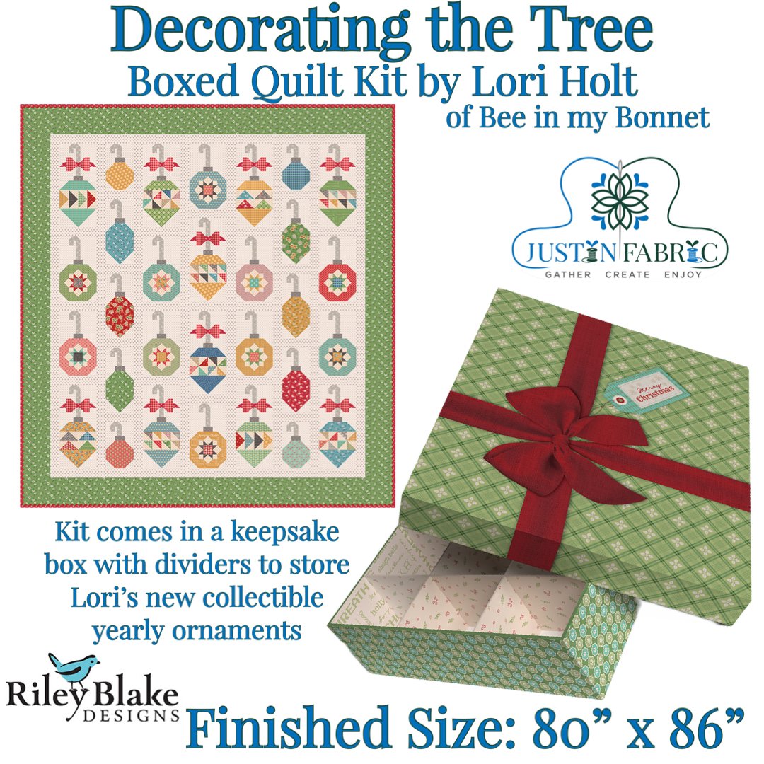 Decorating the Tree Boxed Quilt Kit - Home Town Holiday by Lori Holt | Riley Blake Designs Pre-order (August 2024) -KT-14901 - Justin Fabric!