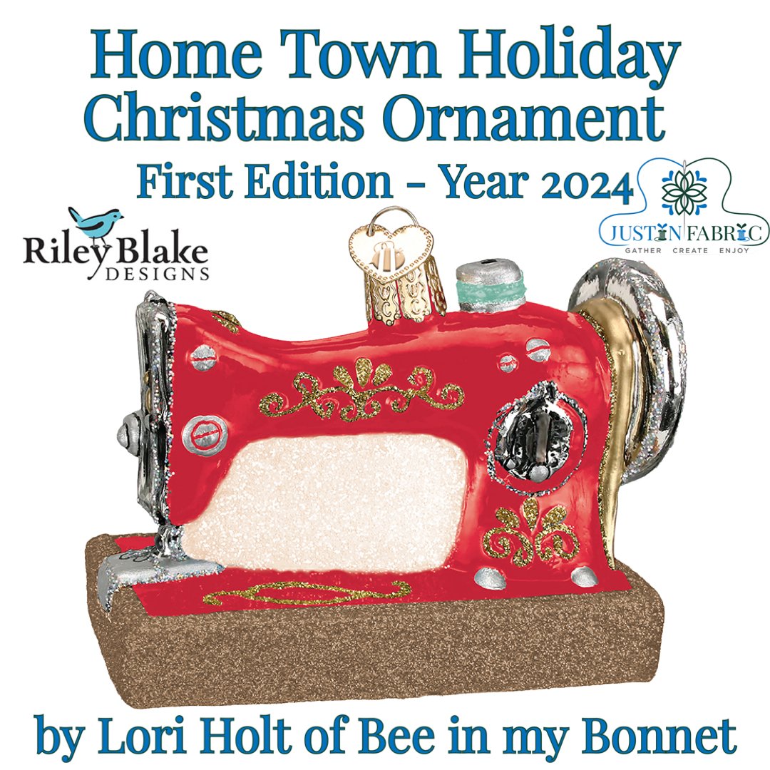 Lori Holt Home Town Holiday Christmas Ornament - Hand-Painted Sewing Machine - Limited Edition | Riley Blake Designs Pre-order (July 2024) -ST-36038 - Justin Fabric!