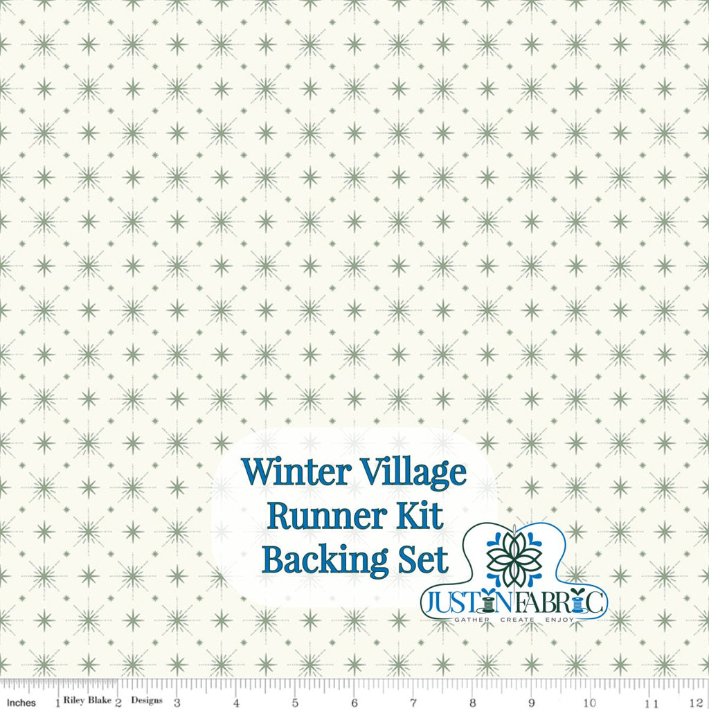 Backing Set - Winter Village Runner Kit | 1.66 yards of SKU: C14747-CREAM -BK-WINTERVILLAGE - Justin Fabric!