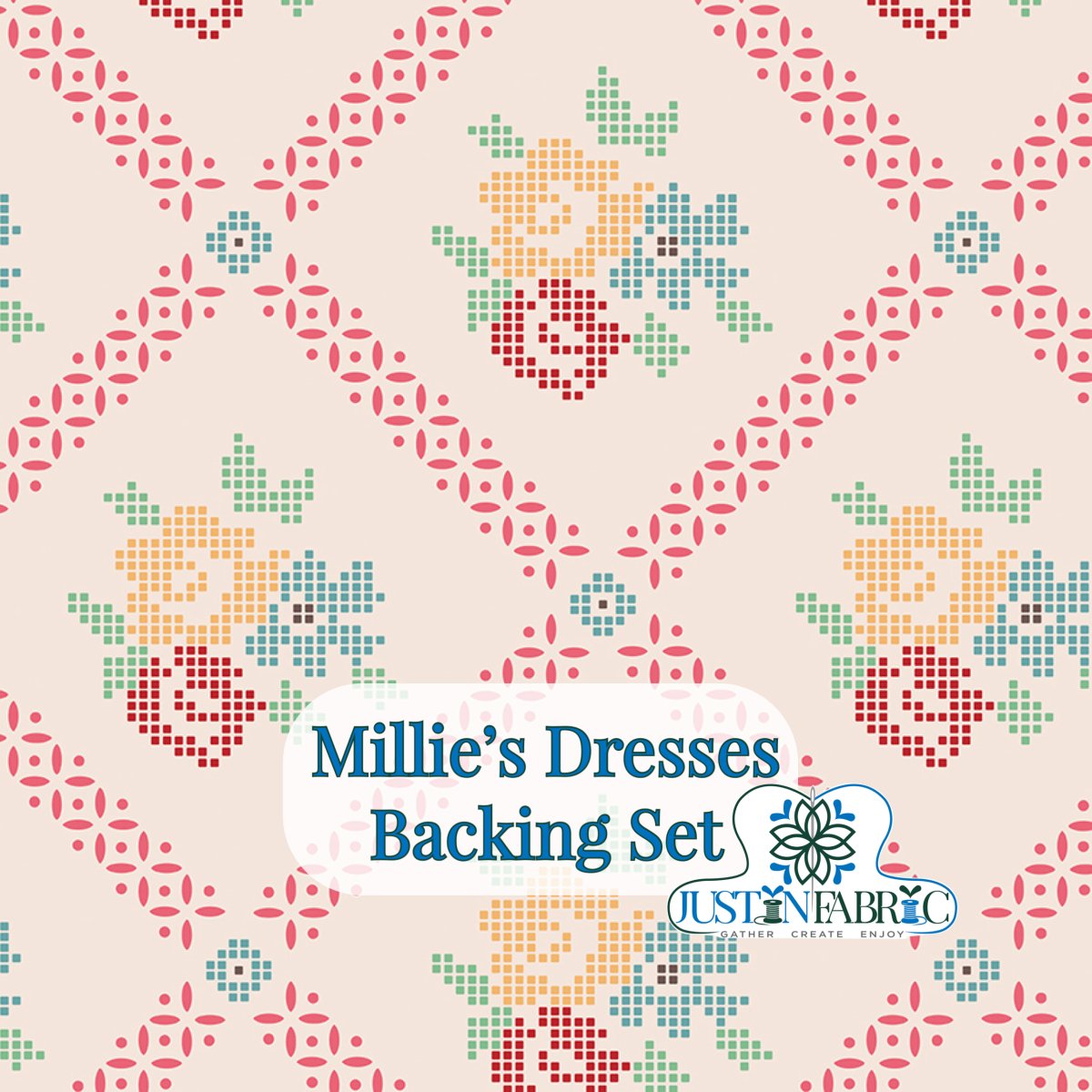 Backing Set - Millie’s Dresses by Lori Holt | Riley Blake Designs Pre-Order (January 2024) -BK-MILLIESDRESSES - Justin Fabric!