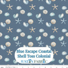 Blue Escape Coastal Shell Toss Colonial Cotton Yardage by Lisa Audit | Riley Blake Designs -C14513-COLONIAL - Justin Fabric!