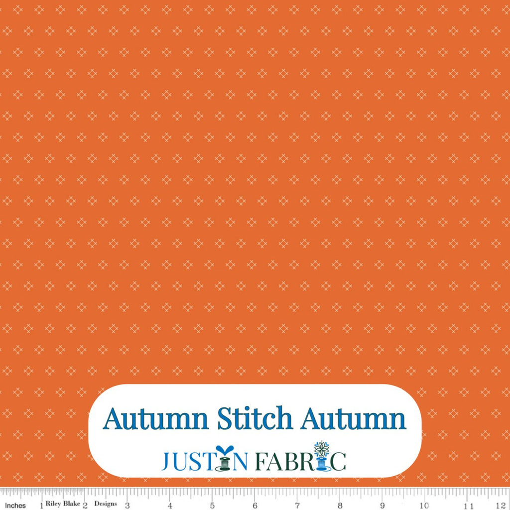 Autumn Stitch Autumn Cotton Yardage by Lori Holt | Riley Blake Designs -C14658-AUTUMN - Justin Fabric!