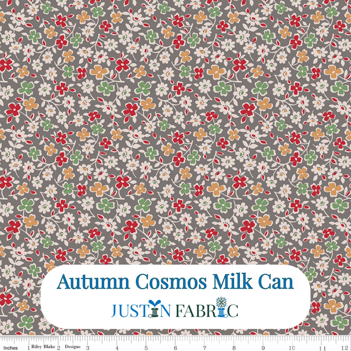 Autumn Cosmos Milk Can Cotton Yardage by Lori Holt | Riley Blake Designs -C14659-MILKCAN - Justin Fabric!