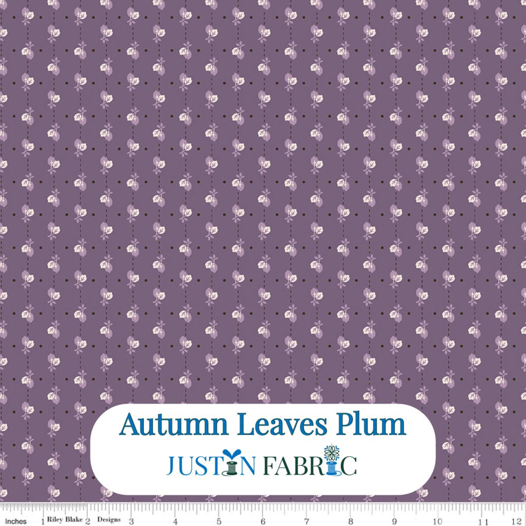 Autumn Leaves Plum Cotton Yardage by Lori Holt | Riley Blake Designs -C14662-PLUM - Justin Fabric!