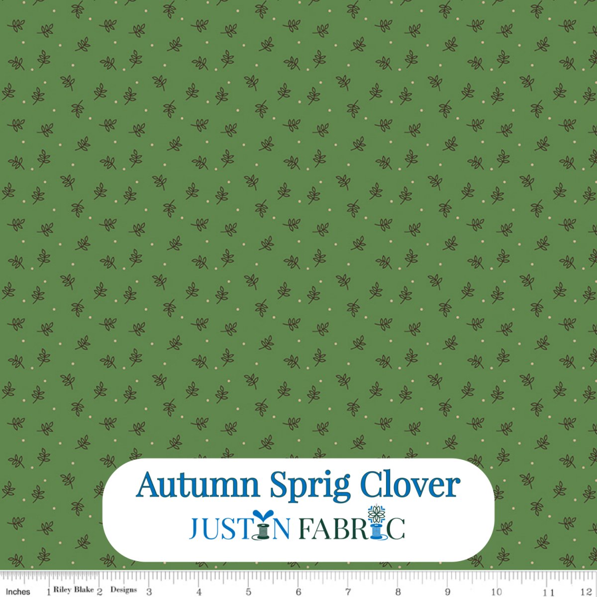 Autumn Sprig Clover Cotton Yardage by Lori Holt | Riley Blake Designs -C14663-CLOVER - Justin Fabric!