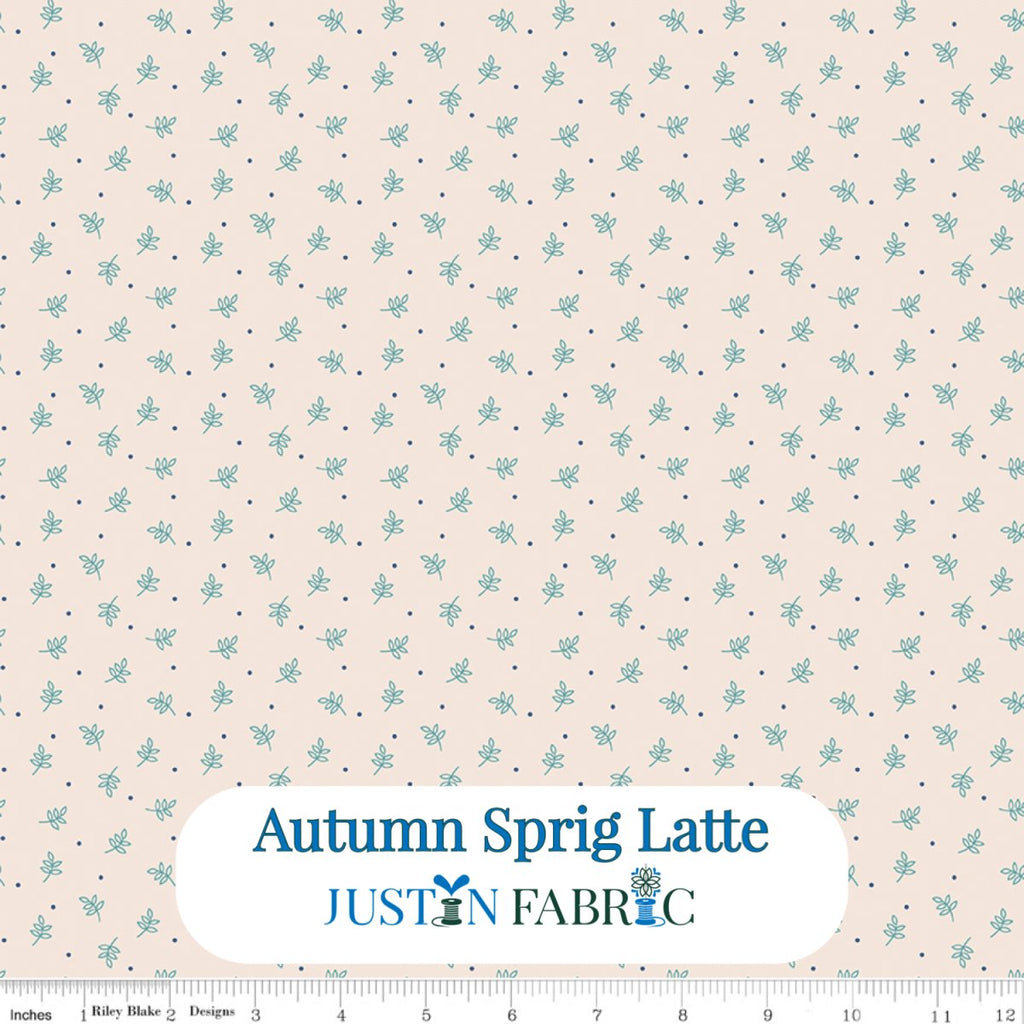Autumn Sprig Background Latte Cotton Yardage by Lori Holt | Riley Blake Designs -C14663-LATTE - Justin Fabric!