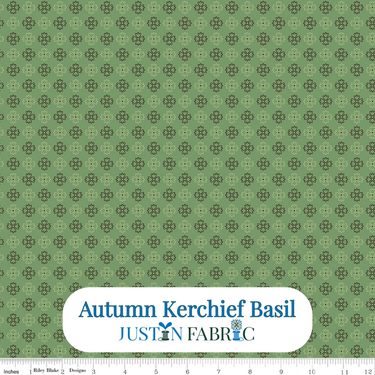 Autumn Kerchief Basil Cotton Yardage by Lori Holt | Riley Blake Designs -C14668-BASIL - Justin Fabric!