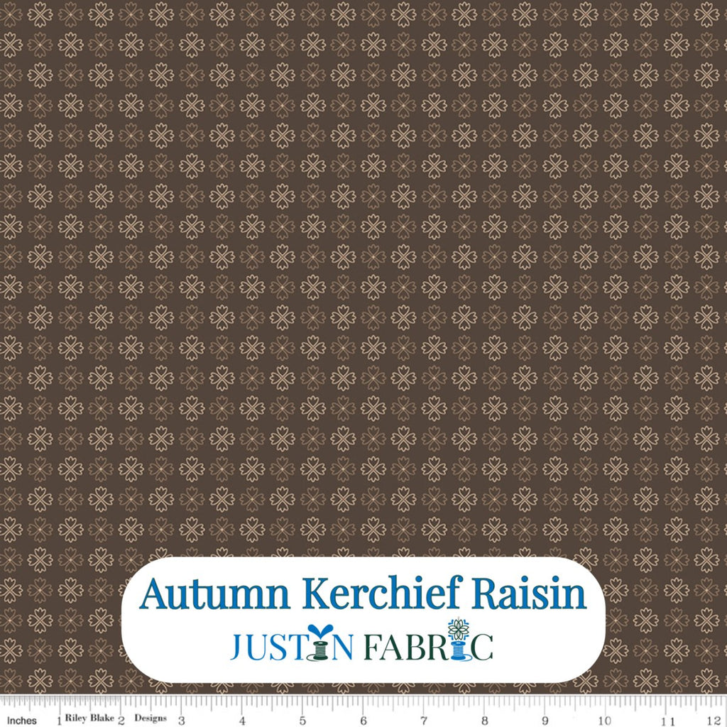 Autumn Kerchief Raisin Cotton Yardage by Lori Holt | Riley Blake Designs -C14668-RAISIN - Justin Fabric!
