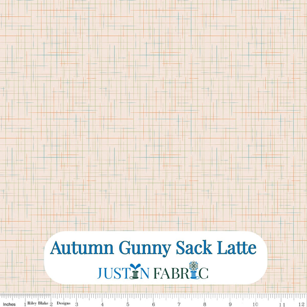 Autumn Gunny Sack Background Latte Cotton Yardage by Lori Holt | Riley Blake Designs -C14670-LATTE - Justin Fabric!