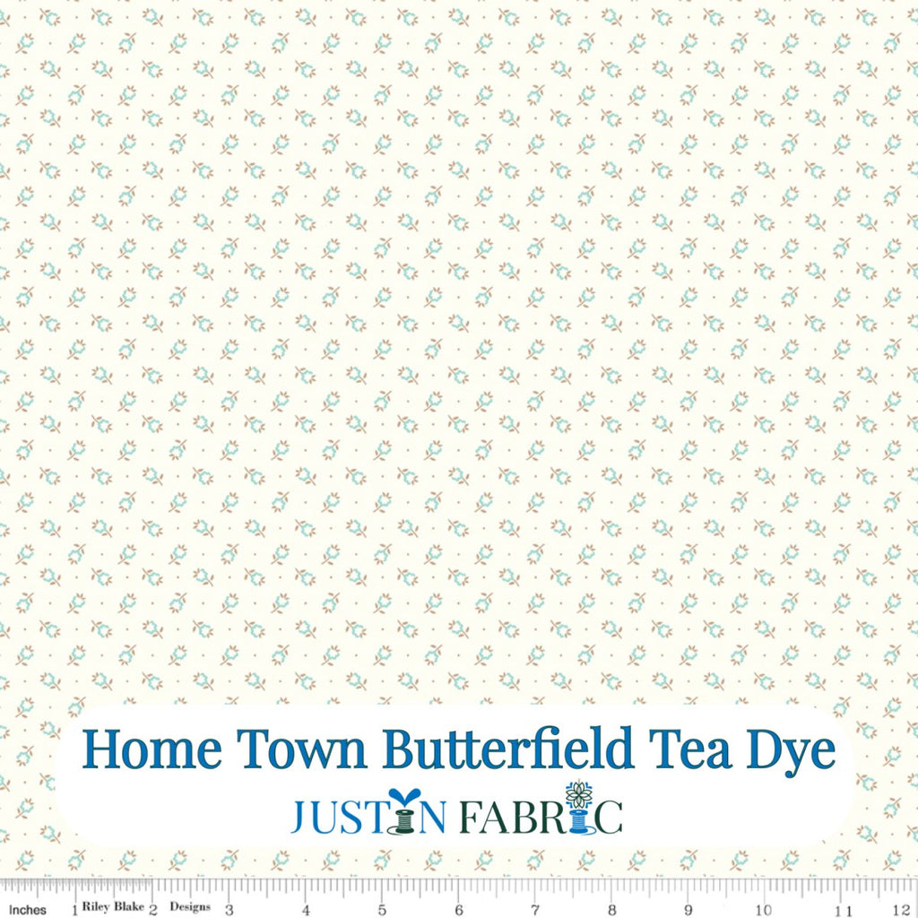 Home Town Butterfield Tea Dye Cotton Yardage by Lori Holt | Riley Blake Designs -C13598-TEADYE - Justin Fabric!