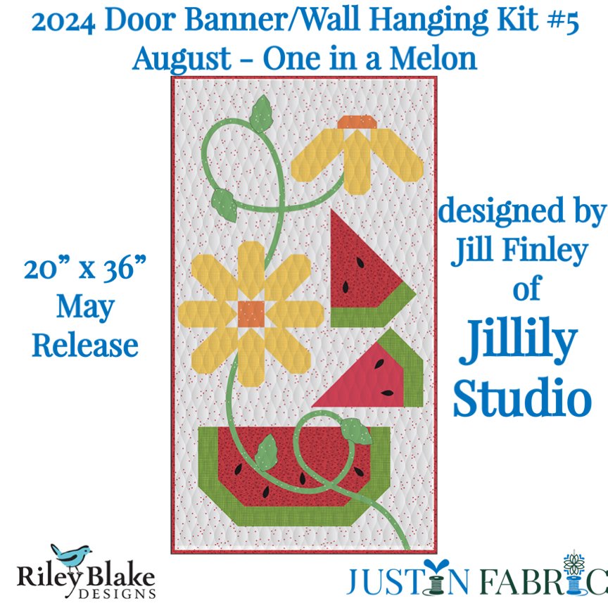 One in a Melon Door Banner Kit for August by Jill Finley | Riley Blake Designs’ 2024 Kit of the Month Club #5 shipping May