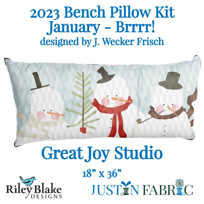 Brrr! January Bench Pillow Kit by J. Wecker Frisch for Riley Blake Designs - 2023 Snowmen Bench Pillow of the Month