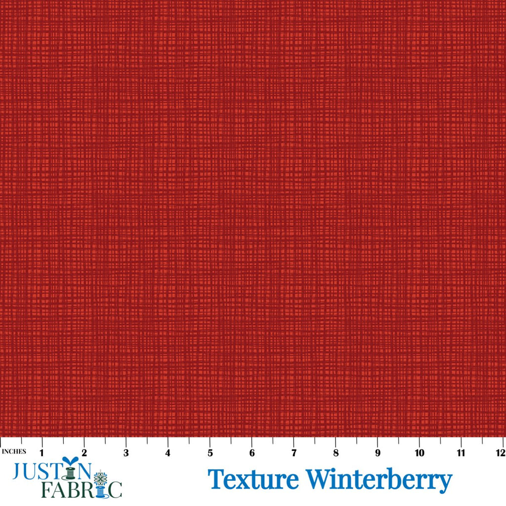 Texture Winterberry Cotton Yardage by Sandy Gervais | Riley Blake Designs Red Tone on Tone Grid pattern fabric by the yard. 