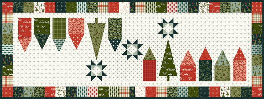 Winter Village Runner Boxed Kit - Christmas is in Town by Sandy Gervais | Riley Blake Designs Pre-Order -KT-14740 - Justin Fabric!
