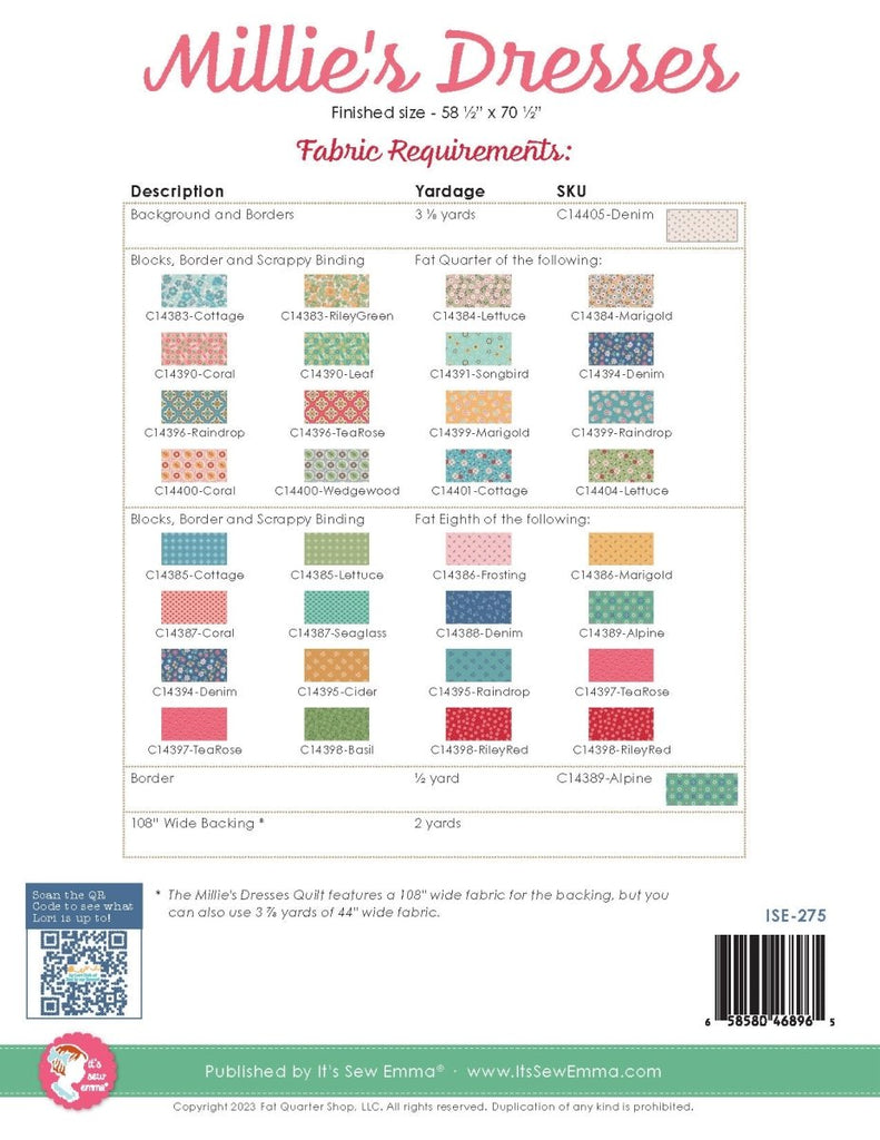 Millie's Dresses Quilt Kit featuring Mercantile by Lori Holt | Pre-order (January 2024) -KT-MILLIESDRESSES - Justin Fabric!
