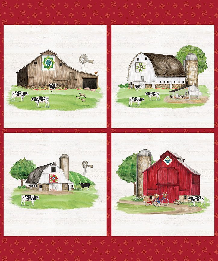 Spring Barn Quilts Pillow Panel by Tara Reed | Riley Blake Designs PD14336-PANEL Pre-order (January 2024) -PD14336-PANEL - Justin Fabric!