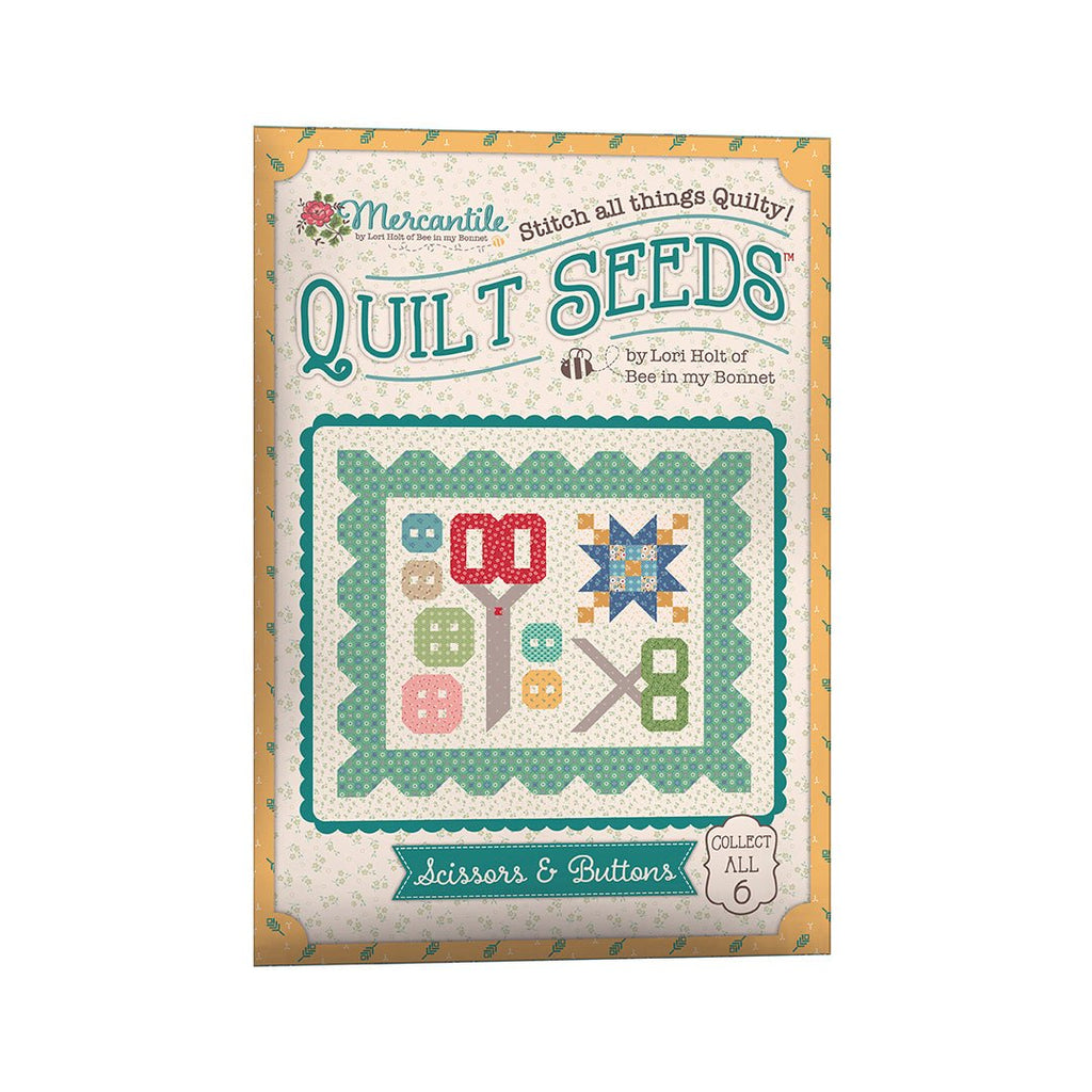 Lori Holt Mercantile Quilt Seeds™ Pattern Scissors & Buttons | Riley Blake Designs -ST-34023 - Justin Fabric!