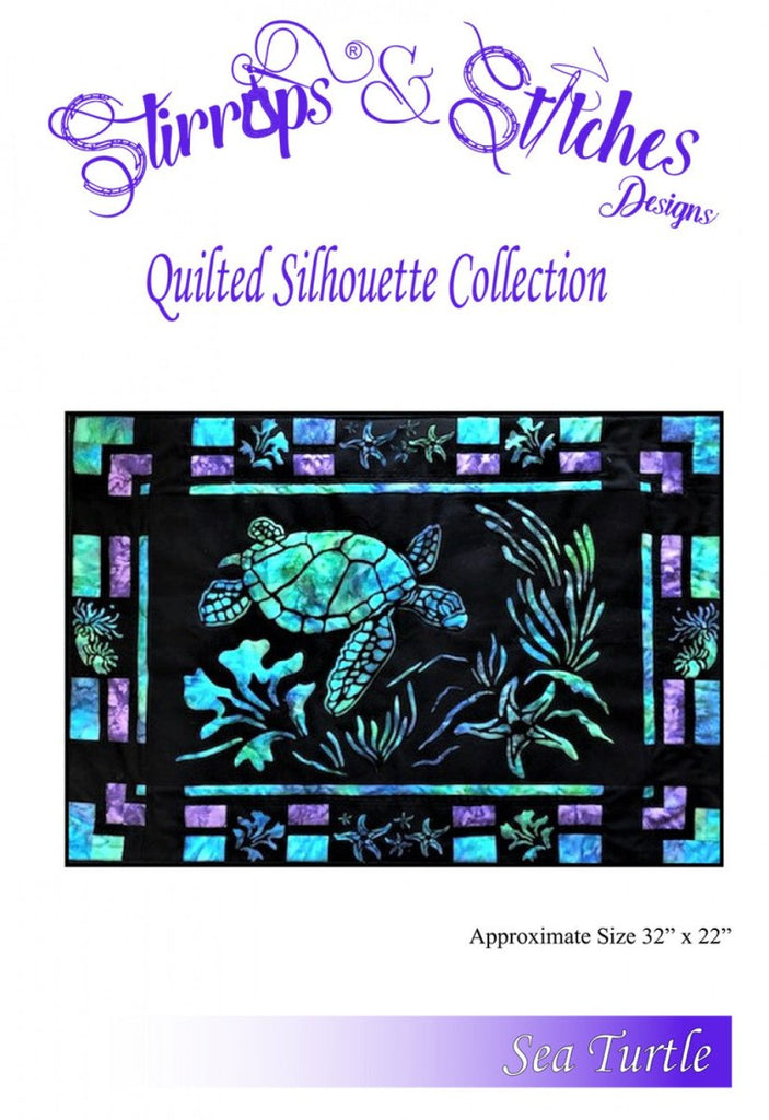 Sea Turtle Laser Cut Silhouette Quilt Kit |Stirrups & Stitches Designs #ST-Q-2020 - Justin Fabric!
