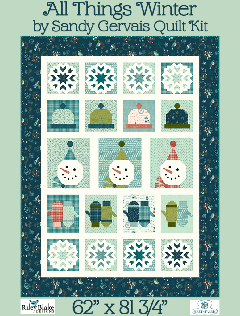 All Things Winter Quilt Kit by Sandy Gervais - Pieces from My Heart for Riley Blake Designs -KT-ARRIVALOFWINTER-1 - Justin Fabric!