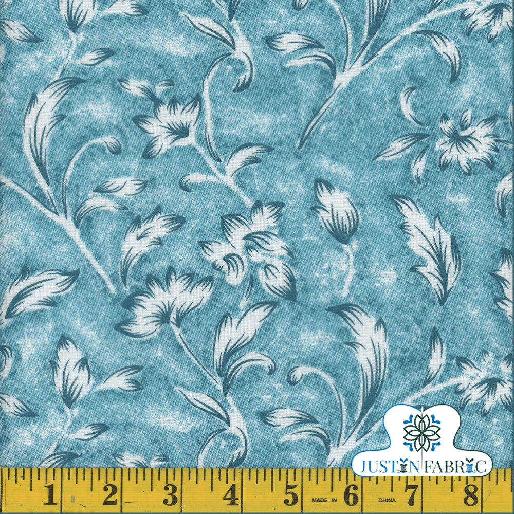 Aqua 108" Wide Backing Cotton Flannel by Mook Fabrics -MWB109704-1 - Justin Fabric!