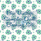 Backing Set - Bee Vintage Sampler Quilt in Sea Glass by Lori Holt | Riley Blake Designs -WB13092-SEAGLASS-SAMPBAK - Justin Fabric!