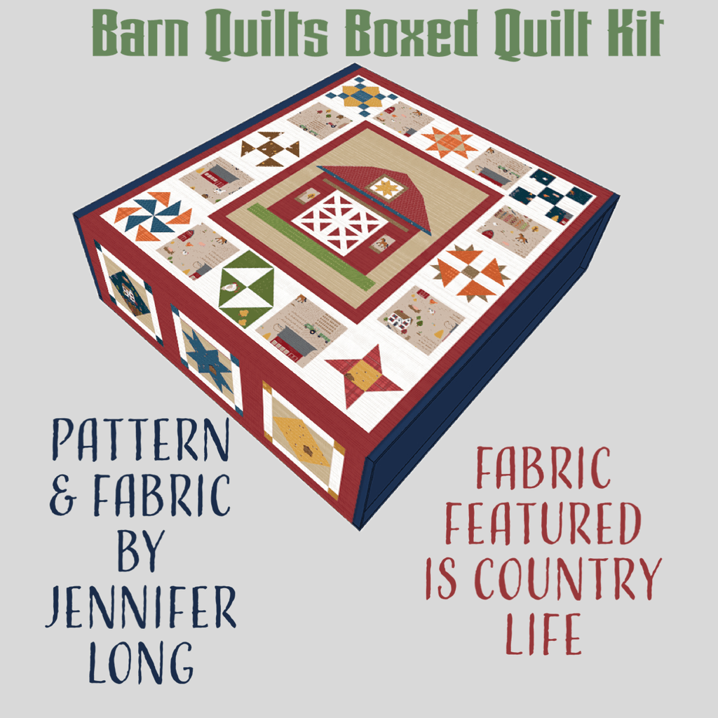 Barn Quilts Boxed Quilt Kit Pre-order by Jennifer Long for Riley Blake -KT-13790 - Justin Fabric!