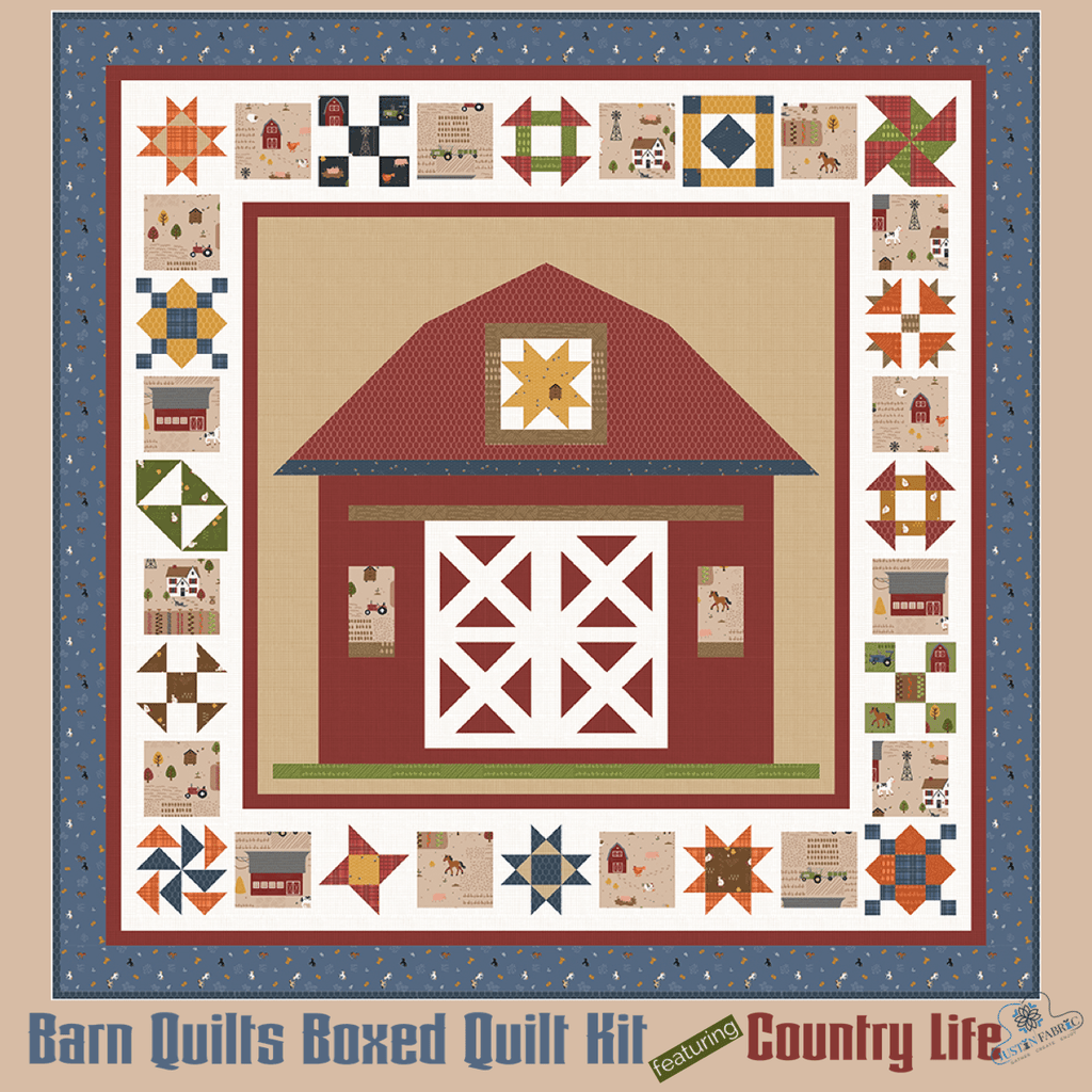 Barn Quilts Boxed Quilt Kit Pre-order by Jennifer Long for Riley Blake -KT-13790 - Justin Fabric!