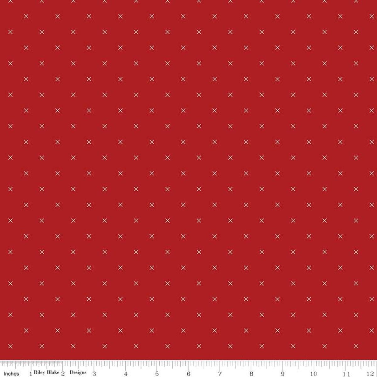 Barn Red Bee Cross Stitch-Riley Blake -C745-BARNRED-FQ - Justin Fabric!