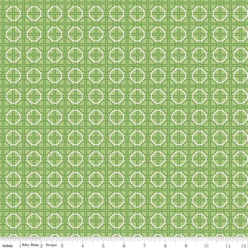 Bee Basics Circle Green Yardage | SKU: C6407-GREEN -C6407-GREEN - Justin Fabric!