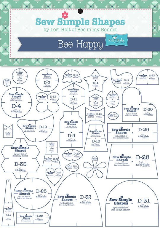 Bee Happy Sew Simple Shapes-Lori Holt #STT-6026 -STT-6026 - Justin Fabric!