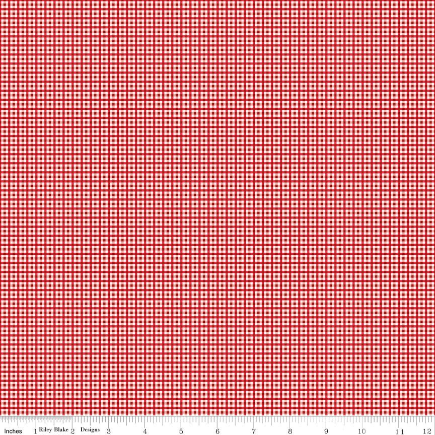 Bee Plaids Harvest Barn Red by Lori Holt for Riley Blake Designs -C12025-BARNRED-1 - Justin Fabric!