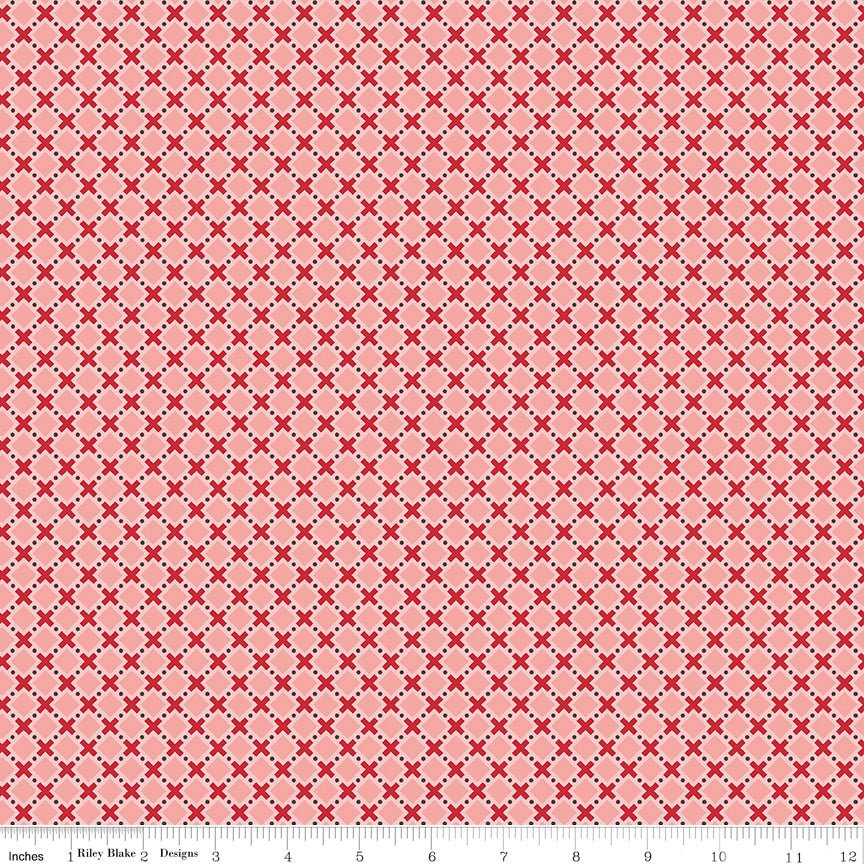 Bee Plaids Orchard Coral by Lori Holt for Riley Blake Designs -C12023-CORAL-1 - Justin Fabric!