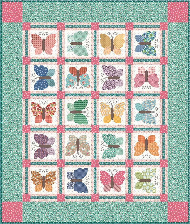 Bee Vintage Butterflies Quilt by Lori Holt -BEEVINTBUTRFLY - Justin Fabric!