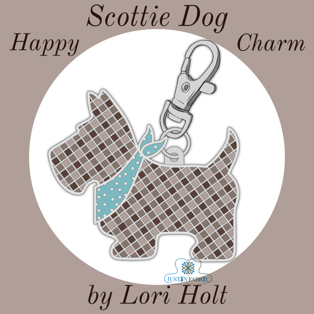 Bee Vintage Scottie Dog Enamel Happy Charm by Lori Holt -ST-30023 - Justin Fabric!