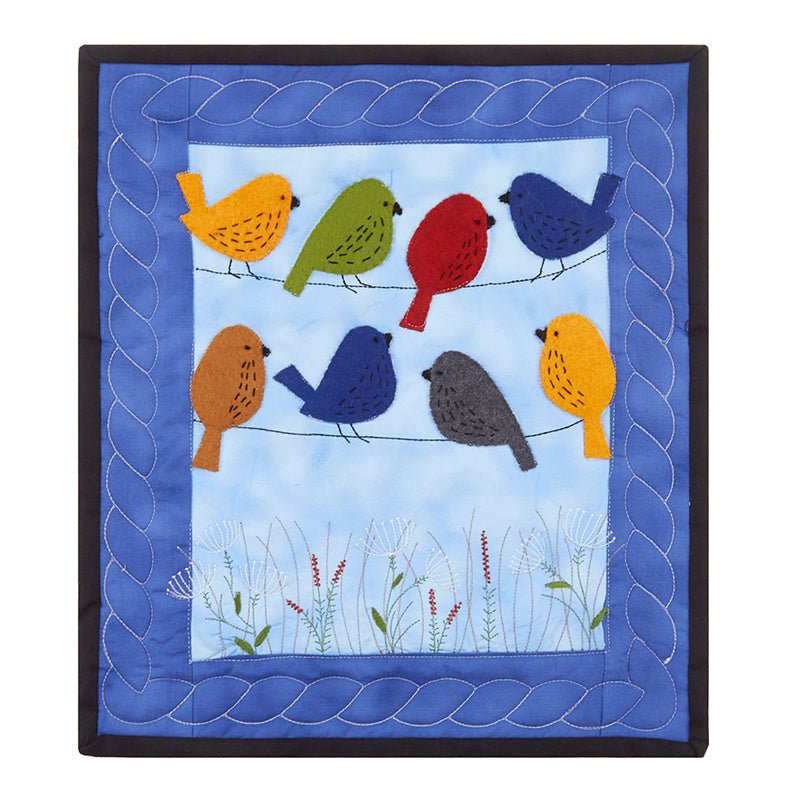 Birds on Wires Wall Quilt Kit - 13" x 15" by Rachel's of Greenfield -K0421 - Justin Fabric!