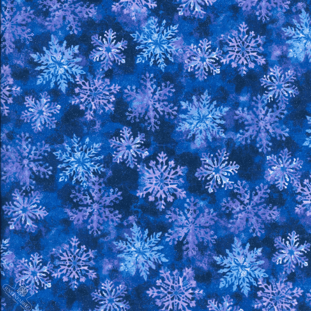 Blue Stamped Snowflake Glitter Yardage by Fabric Traditions -FAT17047-BS - Justin Fabric!