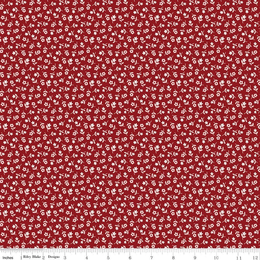 Calico Ditzy Beet Red Yardage by Lori Holt for Riley Blake -C12851-BEETRED-1 - Justin Fabric!